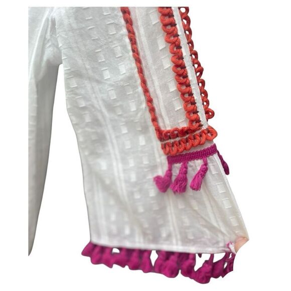 Chico’s Boho Aztec Embroidered Blouse Size 2/Medium - Picture 9 of 10